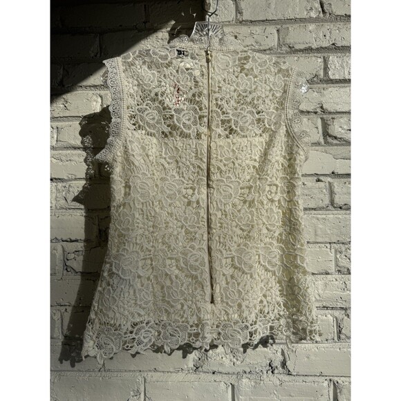 Nanette Lepore white lace sleeveless top Medium . NWT - Picture 7 of 14